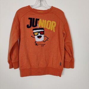 Souris Mini Kid's Sweatshirt in Orange Size 4T Spell Out Junior 100% Cotton